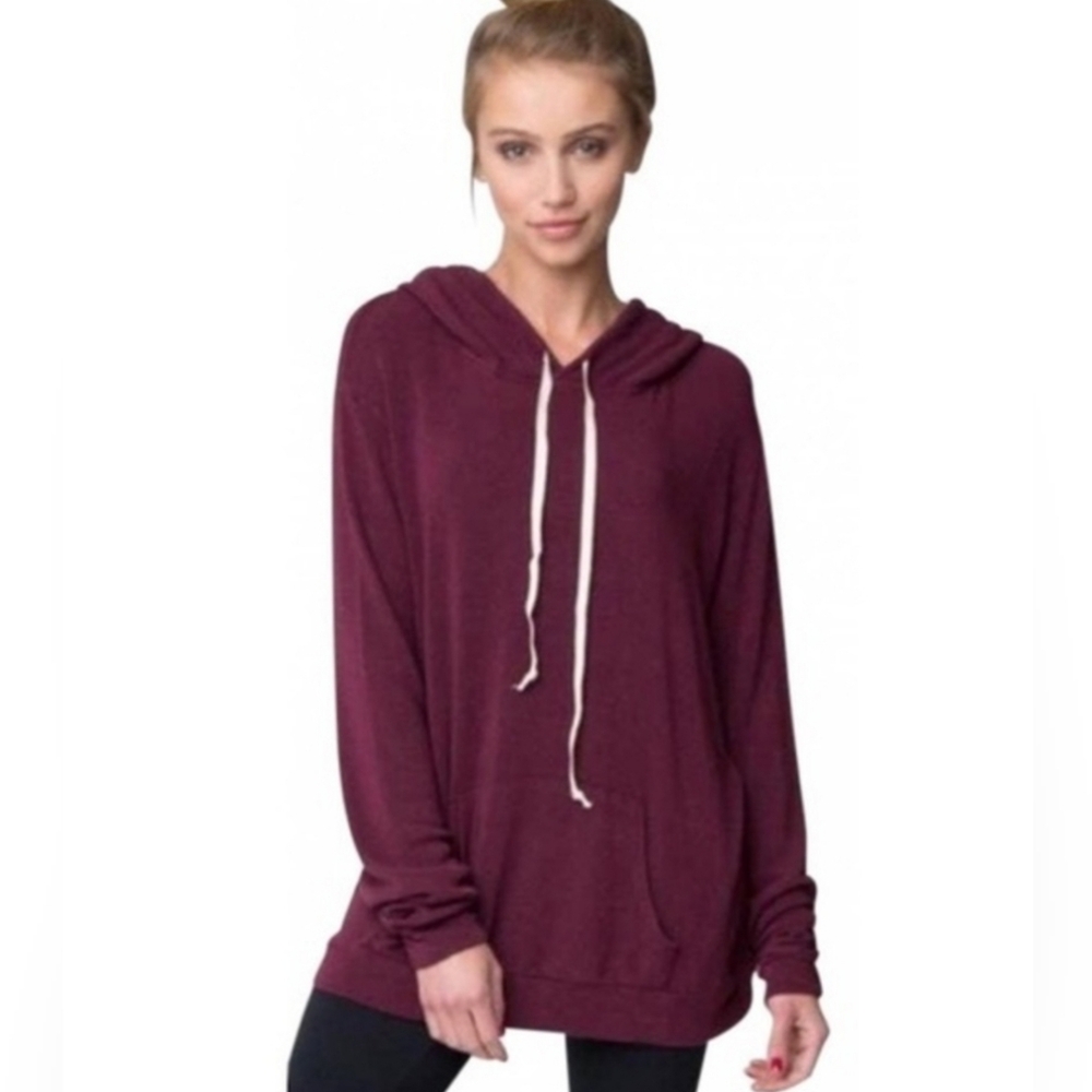 Brandy Melville Layla hoodie- Maroon - One size
